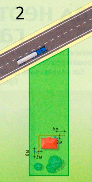 Ров в качестве экрана, расположенный в линию параллельно дороге
