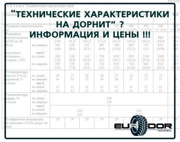 Технические характеристики на дорнит.